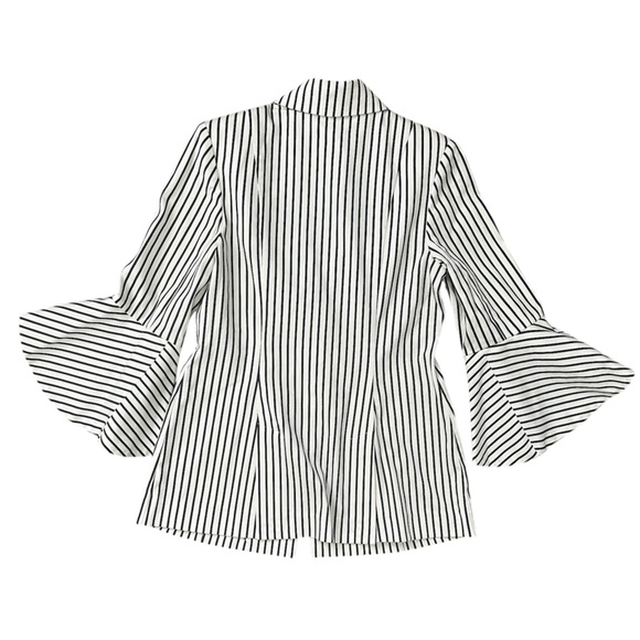 Cabi Bell Jacket White + Navy Pinstripe - Picture 2 of 10